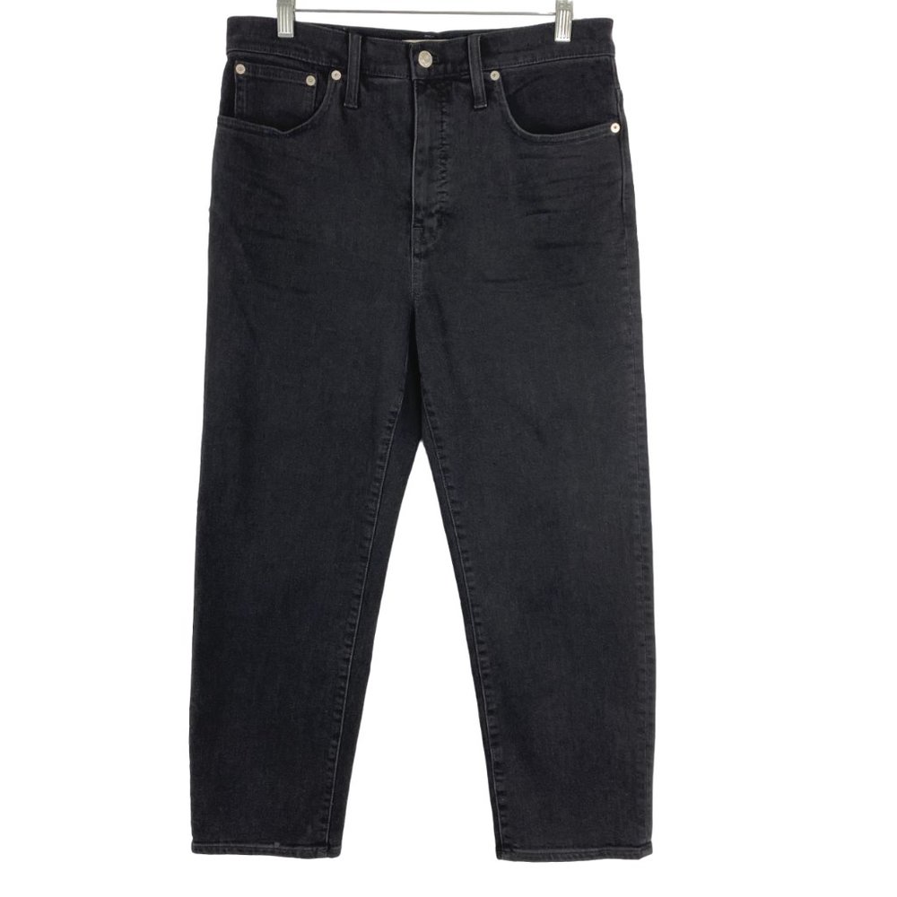 Madewell Classic Straight Jeans Lunar Wash Black Cotton Blend Women's Size 30